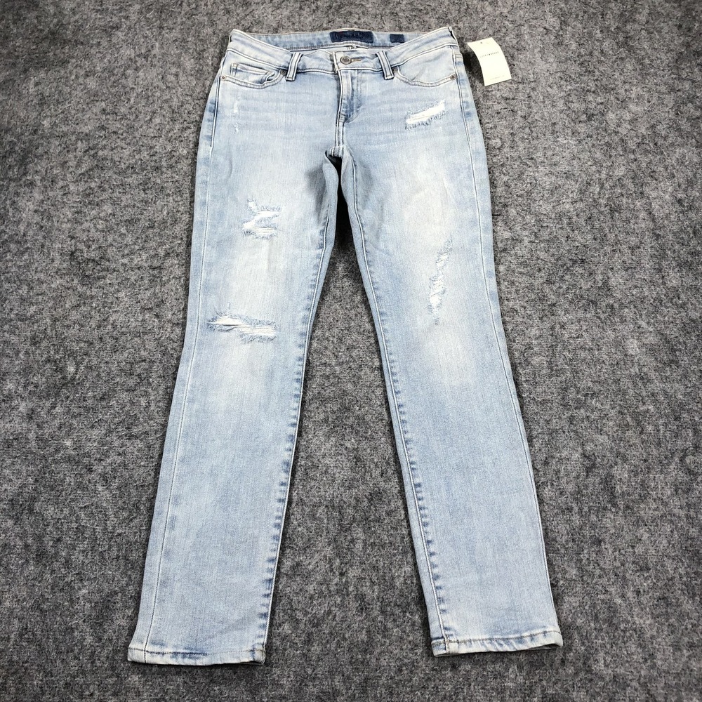 Lucky Brand Lolita Jeans Womens 0 Light Wash Mid Rise Skinny Distressed Stretch